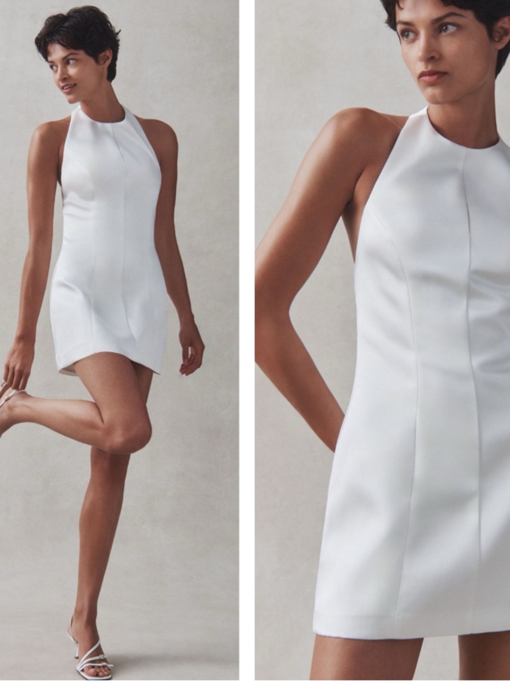 REFORMATION Anakin Satin White Mini Dress Size 8 - Picture 2 of 8